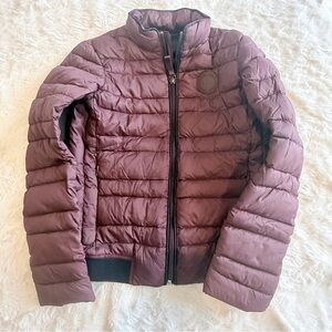 Unisex Armani Exchange AX Down Filled Puffer Jacket Youth Size 8A Maroon FAA